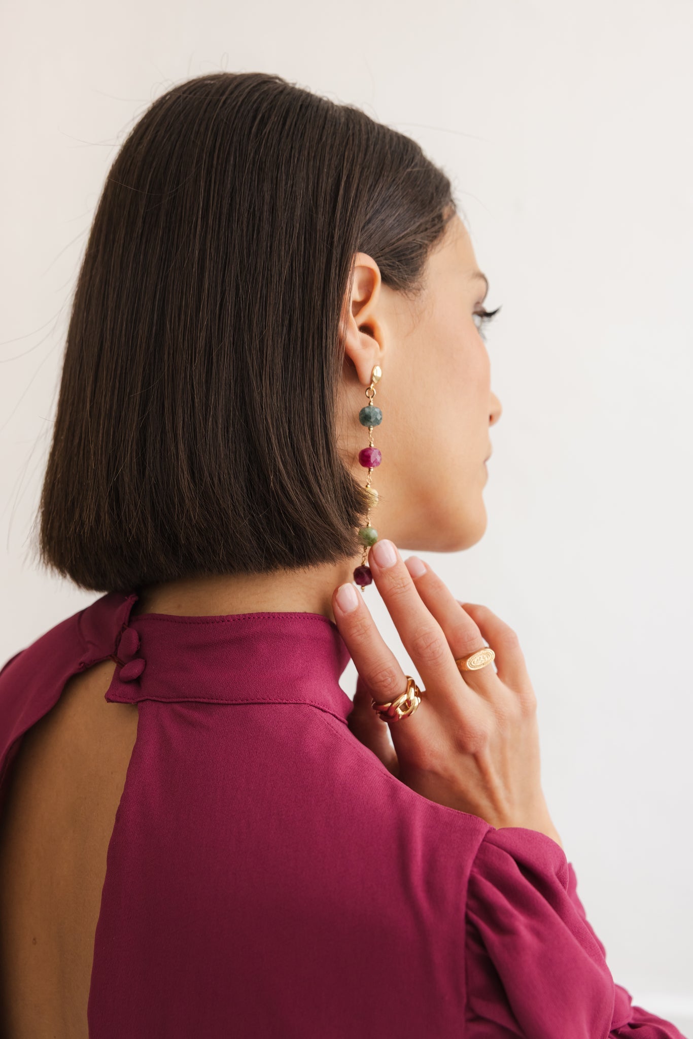 Boucles d'oreilles Émilie tourmalines - Beurlie