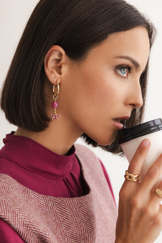Boucles d’oreilles Céline rose - Beurlie