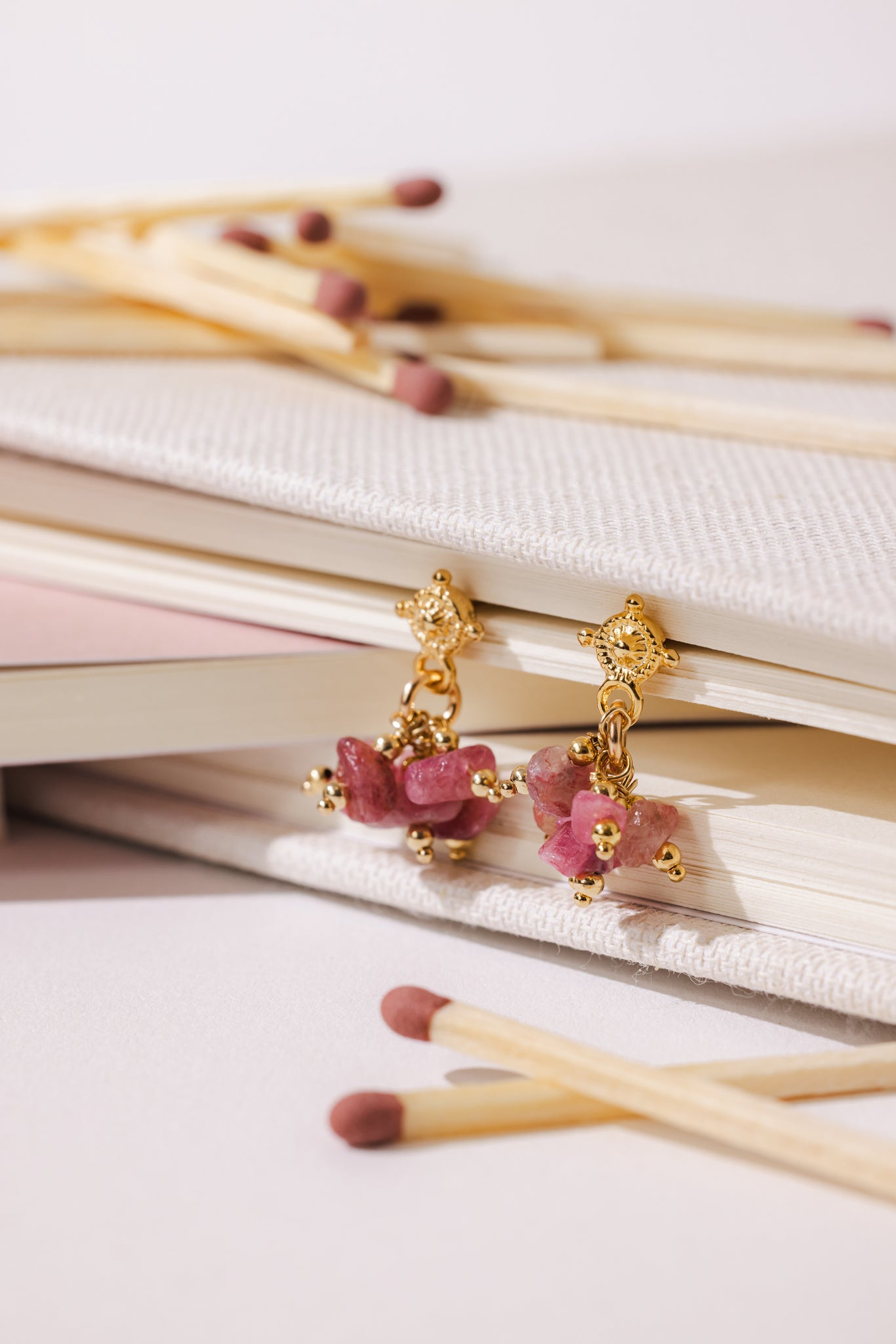 Boucles d'oreilles Harper rose - Beurlie