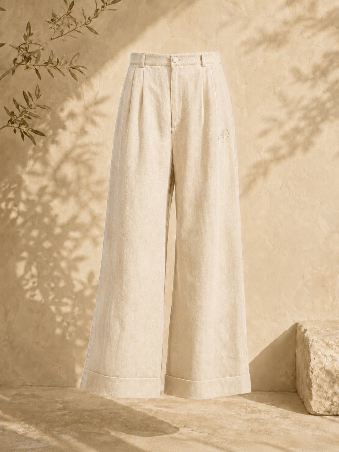 Pantalon Taylor en lin vanille