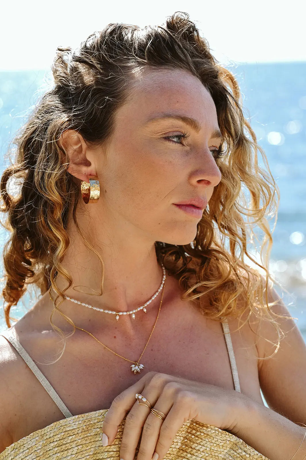 Boucles d'Oreilles Diane – Créoles Larges Dorées à l'Or Fin - Beurlie