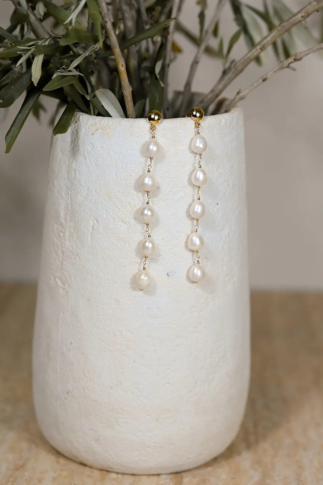 Boucles d'Oreilles Émilie – Cascade de Perles d'Eau Douce - Beurlie