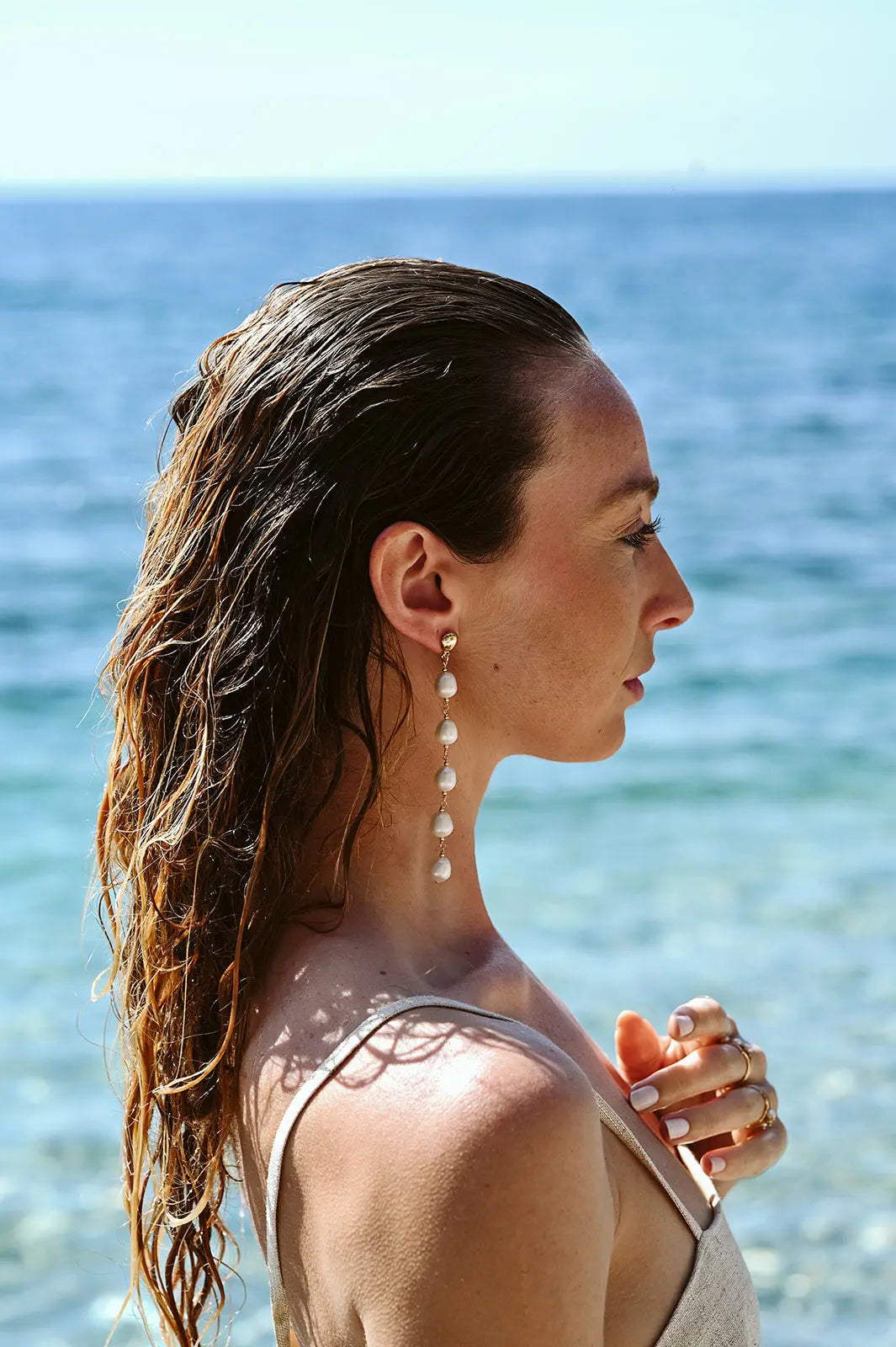 Boucles d'Oreilles Émilie – Cascade de Perles d'Eau Douce - Beurlie