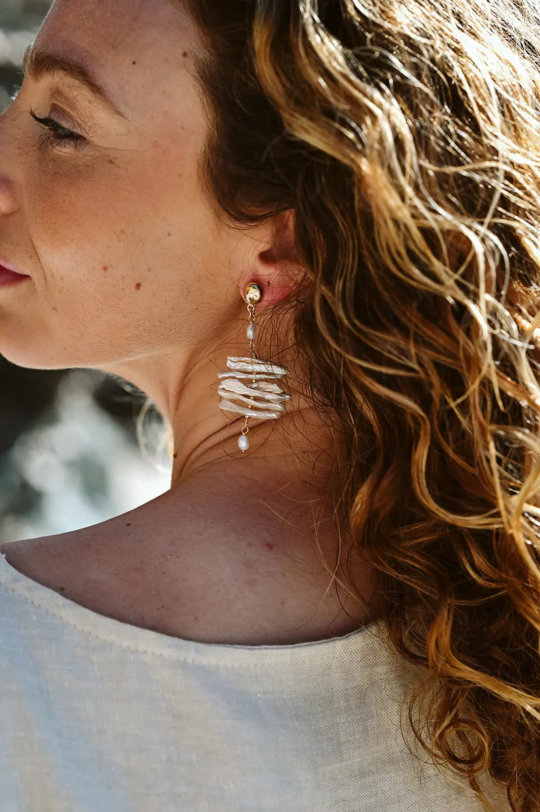 Boucles d'Oreilles Ezra – Perles d'Eau Douce et Plaqué Or - Beurlie