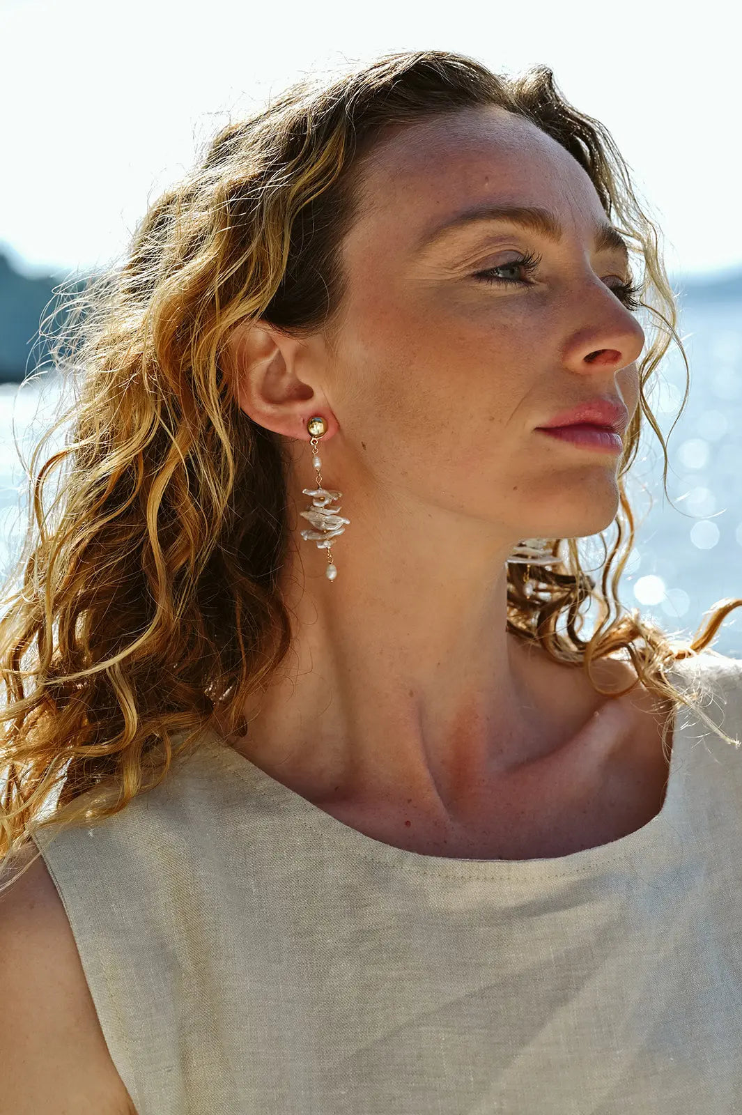 Boucles d'Oreilles Ezra – Perles d'Eau Douce et Plaqué Or - Beurlie