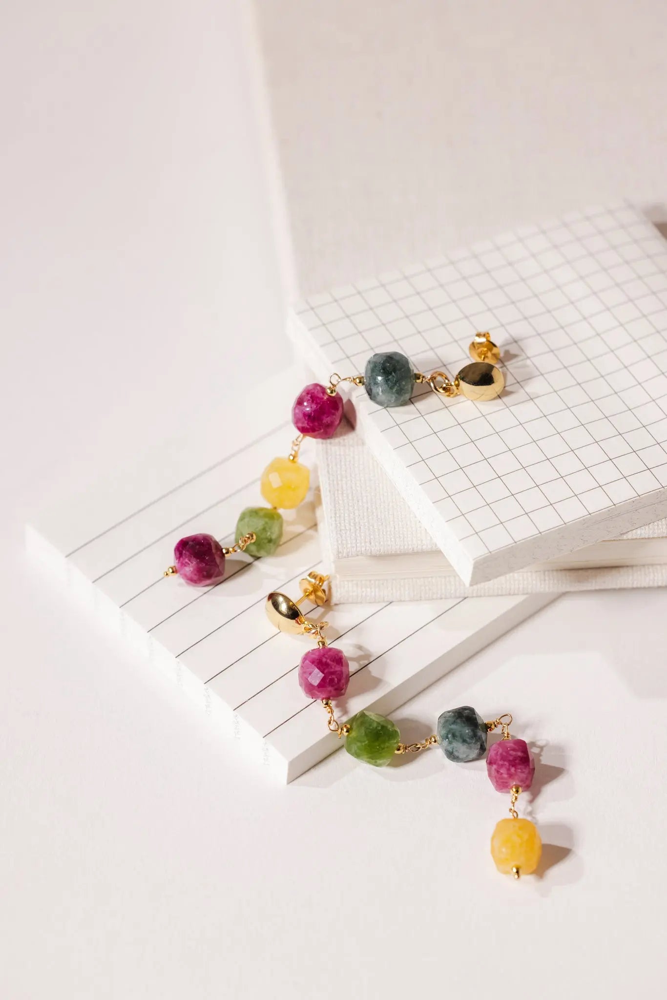 Boucles d'oreilles Émilie tourmalines - Beurlie
