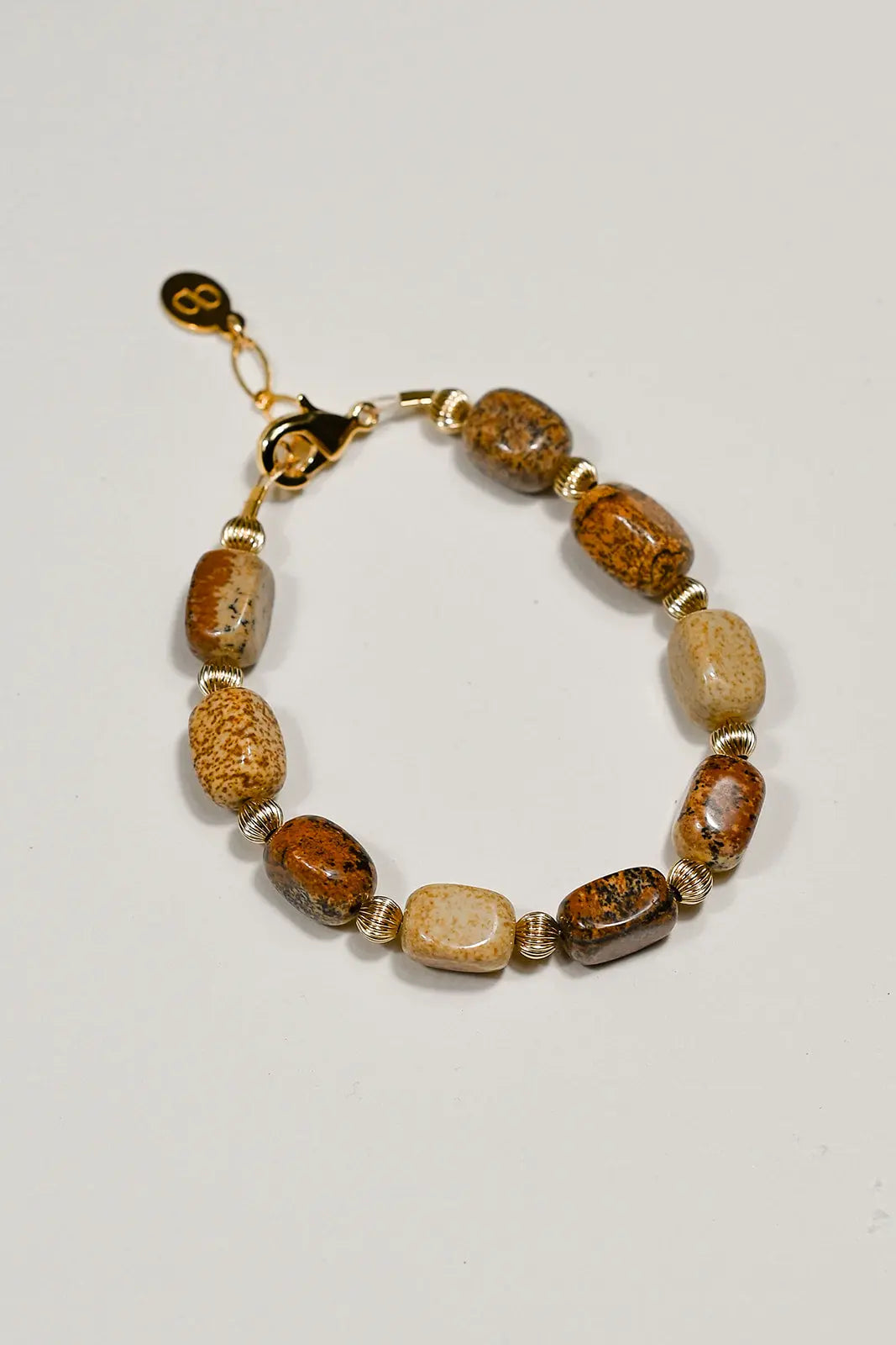 Bracelet Liv – Grosses Perles Jaspe du Désert - Beurlie