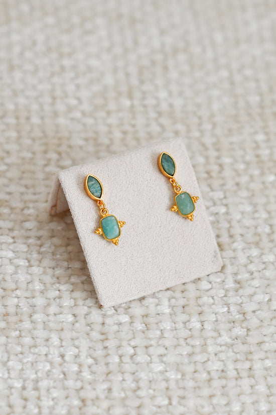 Boucles Claude Bleu turquoise - L'atelier de Clotilde