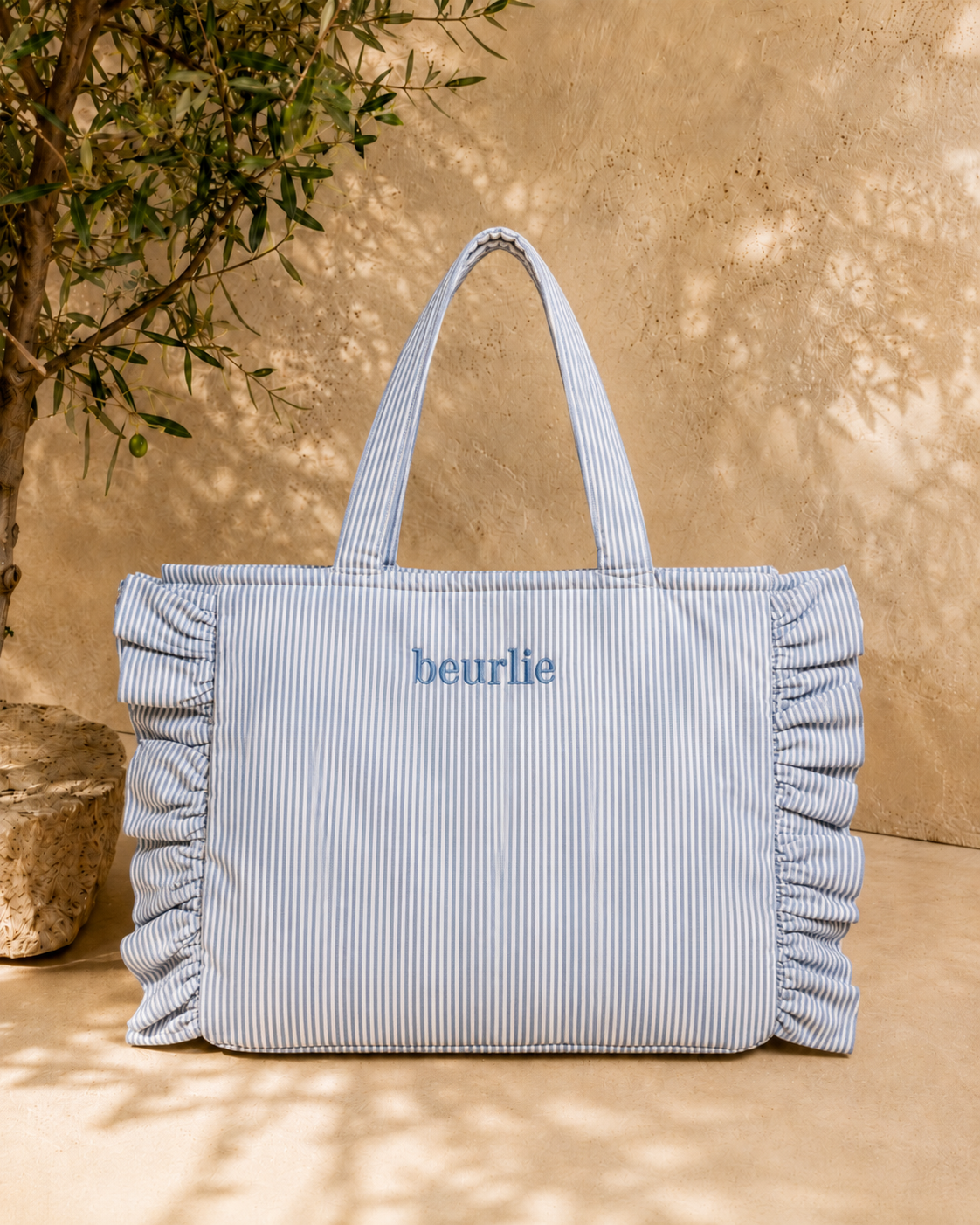 Tote Bag Gaspard Rayé Bleu et Blanc