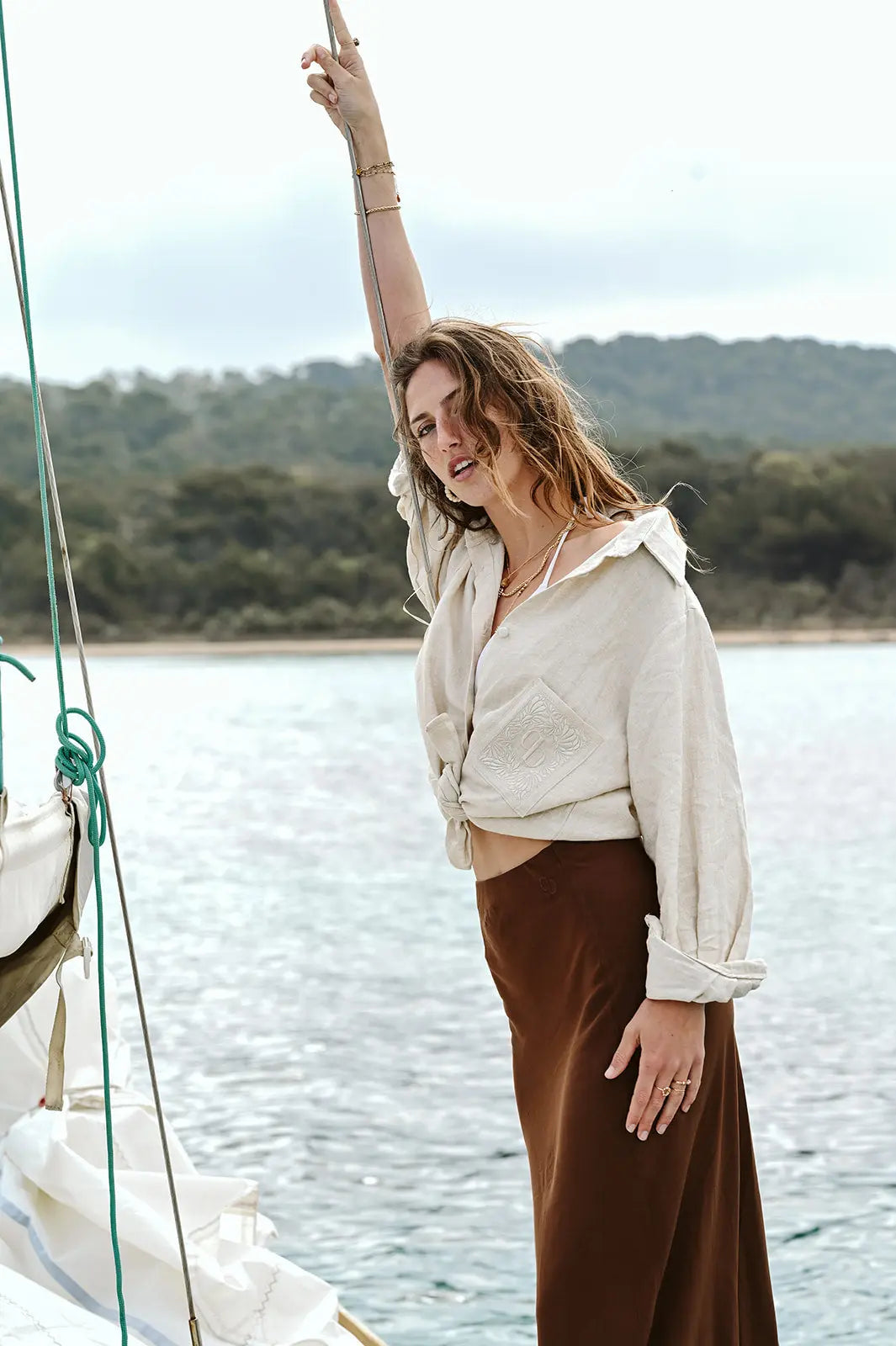 Jupe Alexine Viscose Marron - Beurlie