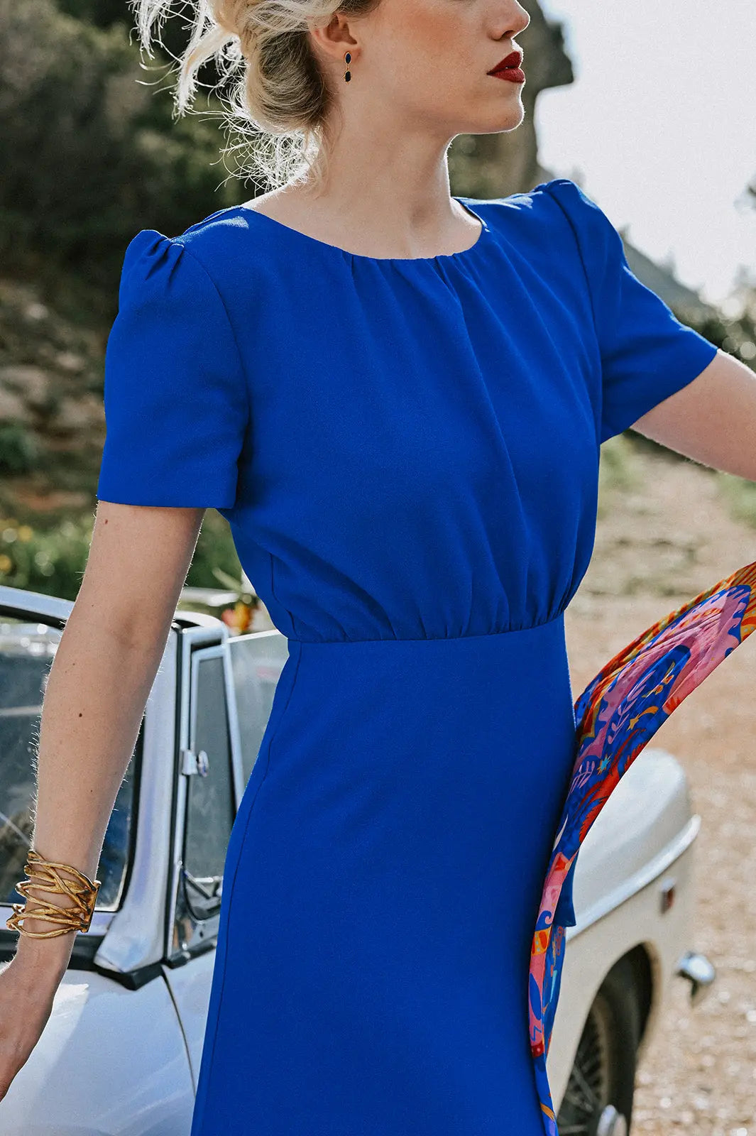 Robe Maryline Bleu roi - L'atelier de Clotilde