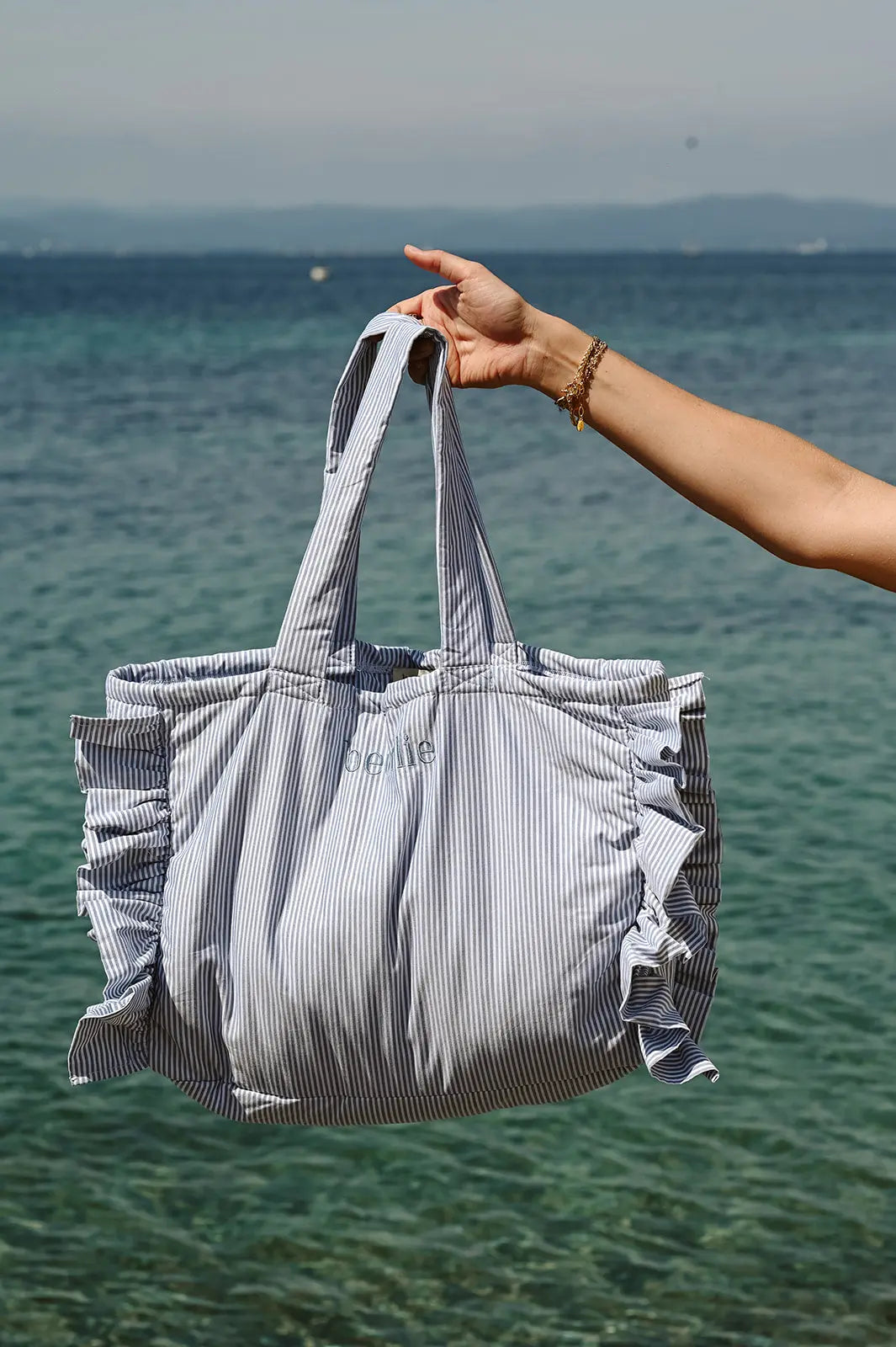 Tote Bag Gaspard Rayé Bleu et Blanc - Beurlie